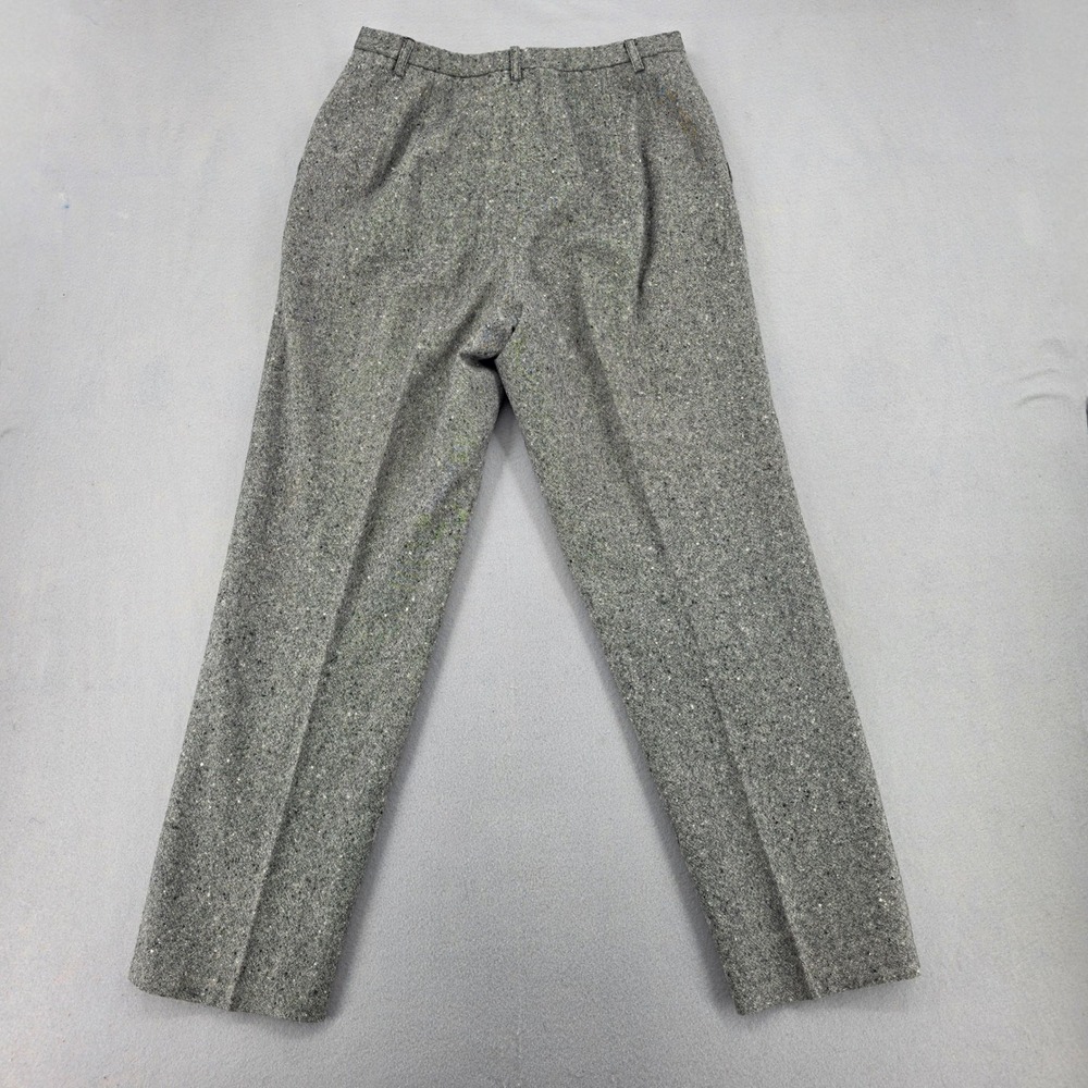 Pendleton Vintage Grey Donegal Tweed Wool Pant Suit Blazer Trousers Size 14 USA - Picture 13 of 14
